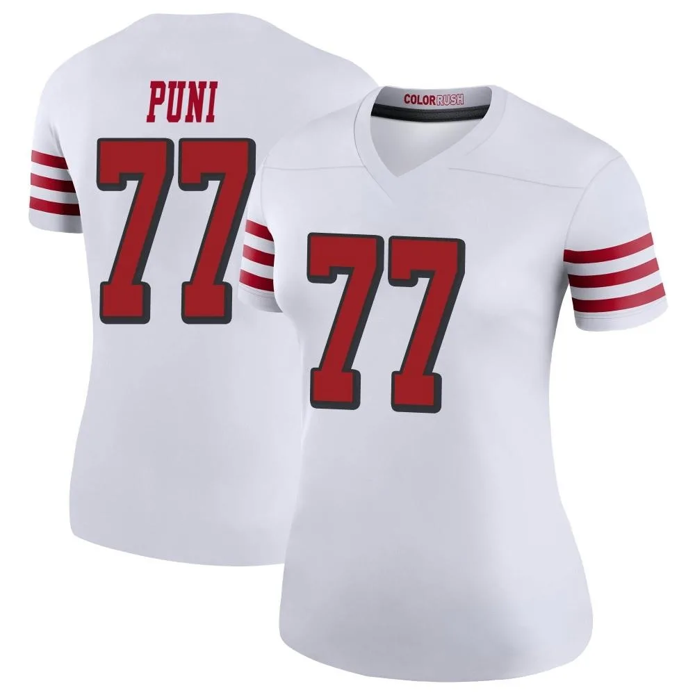 Women's San Francisco 49ers Dominick Puni Nike Color Rush Legend White Jersey Women's San Francisco 49ers Dominick Puni Nike Color Rush Legend White Jersey