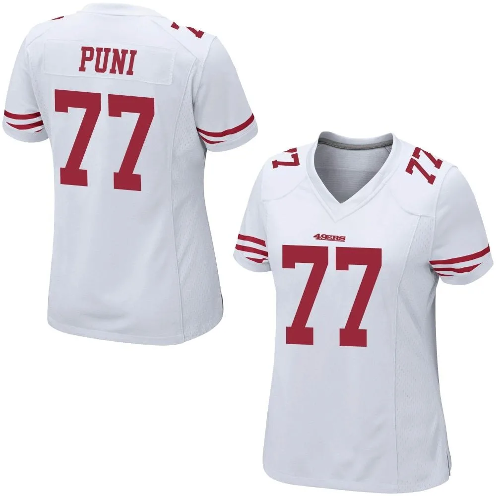 Women's San Francisco 49ers Dominick Puni Nike Game White Jersey Women's San Francisco 49ers Dominick Puni Nike Game White Jersey