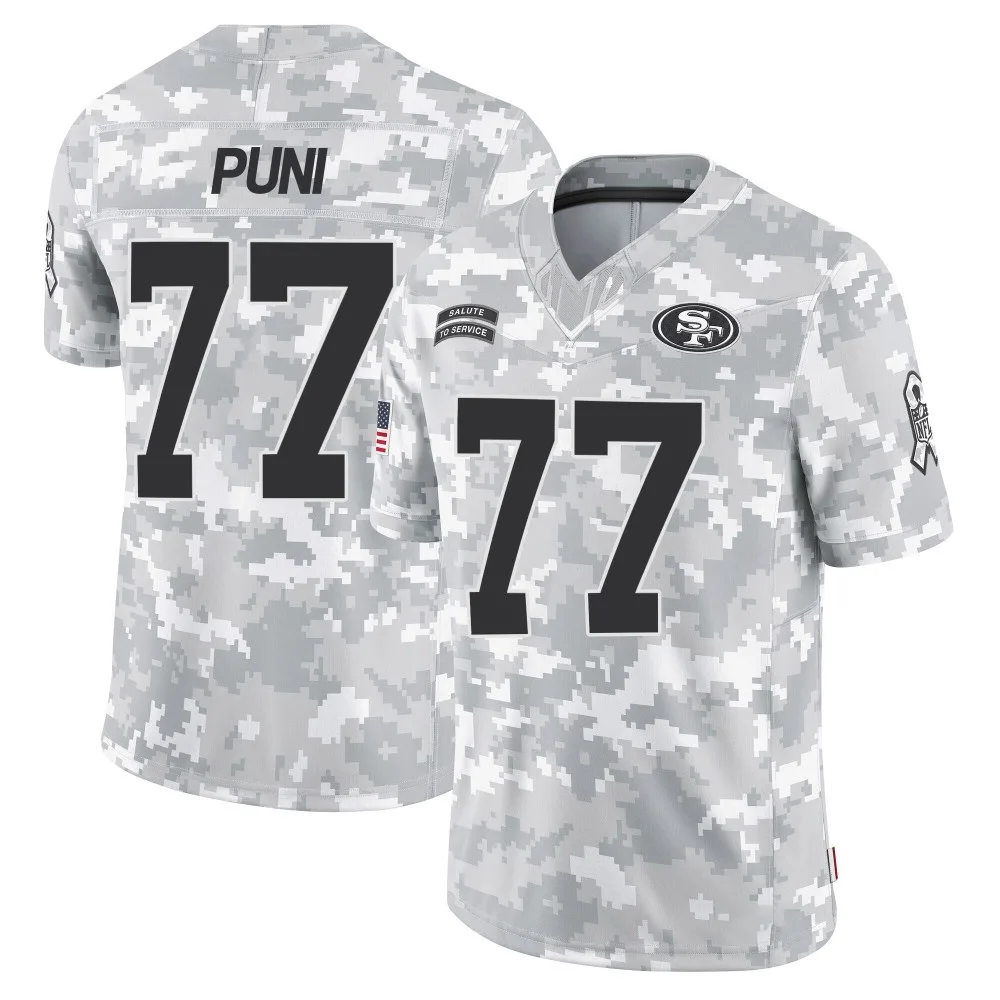 Youth San Francisco 49ers Dominick Puni Nike 2024 Salute To Service Limited Arctic Camo Jersey Youth San Francisco 49ers Dominick Puni Nike 2024 Salute To Service Limited Arctic Camo Jersey
