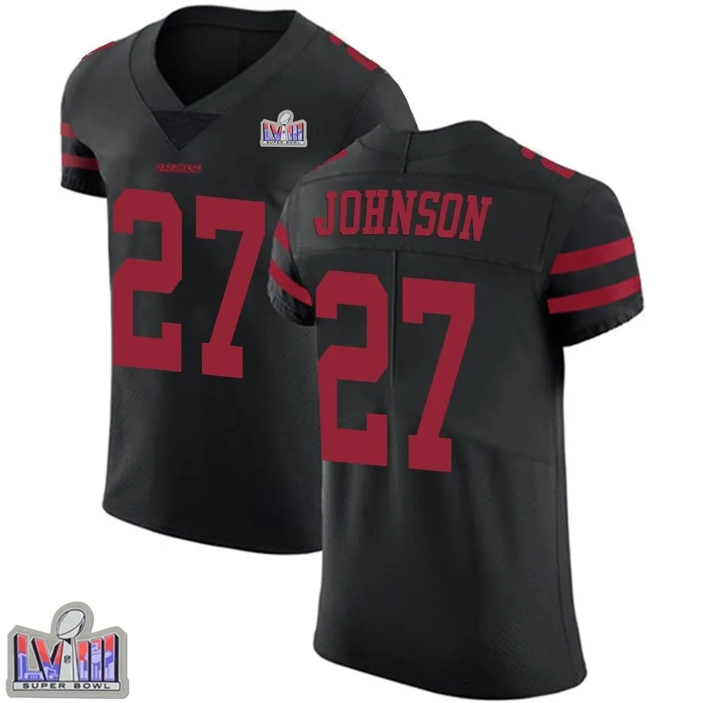 Men's San Francisco 49ers Dontae Johnson Nike Alternate Vapor Untouchable Super Bowl LVIII Patch Elite Black Jersey Men's San Francisco 49ers Dontae Johnson Nike Alternate Vapor Untouchable Super Bowl LVIII Patch Elite Black Jersey