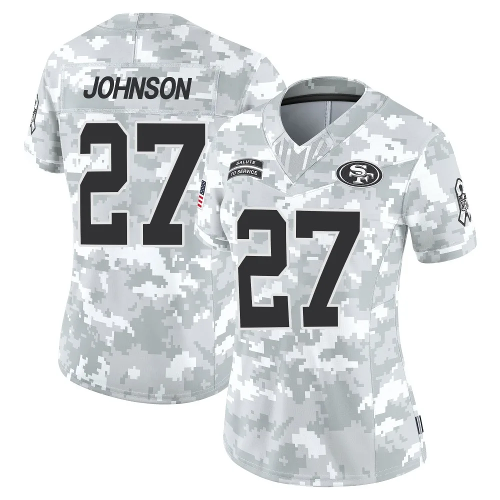 Women's San Francisco 49ers Dontae Johnson Nike Francisco 2024 Salute To Service Limited Arctic Camo Jersey Women's San Francisco 49ers Dontae Johnson Nike Francisco 2024 Salute To Service Limited Arctic Camo Jersey