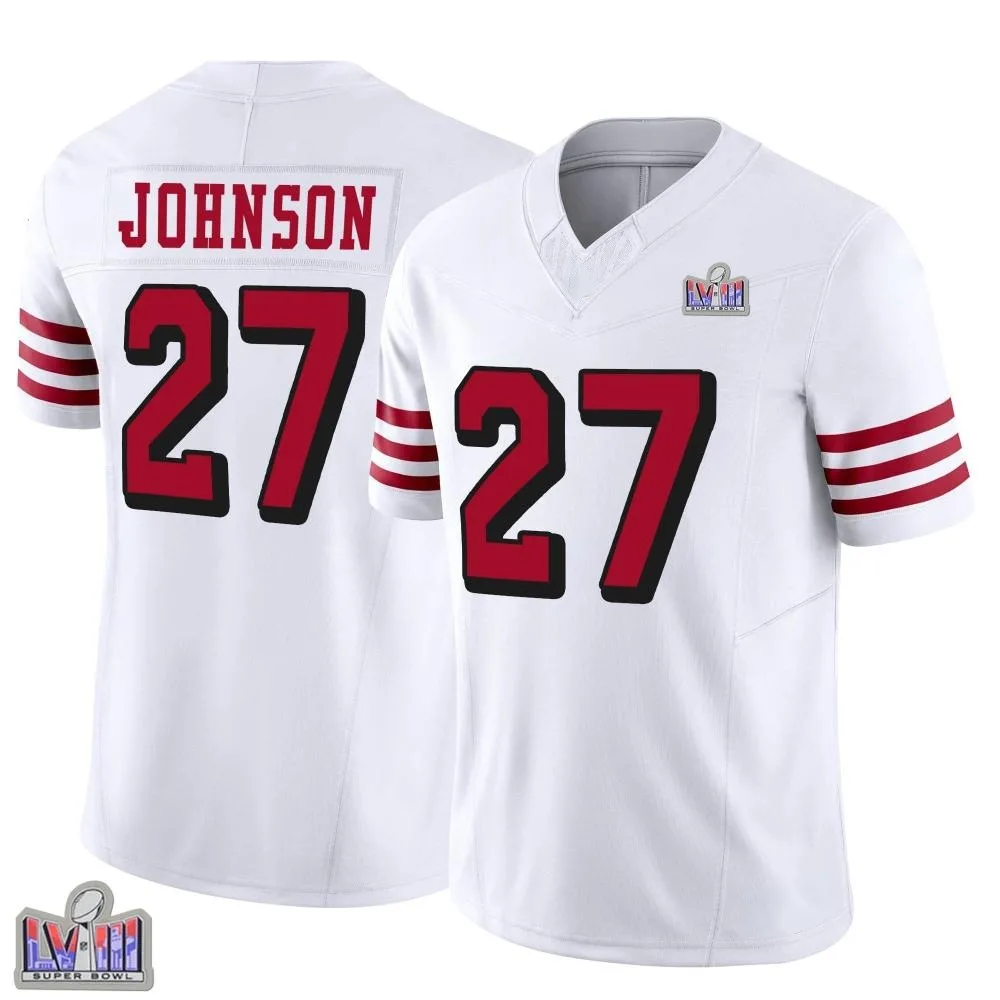 Youth San Francisco 49ers Dontae Johnson Nike Alternate Vapor F.U.S.E. Super Bowl LVIII Patch Limited White Jersey Youth San Francisco 49ers Dontae Johnson Nike Alternate Vapor F.U.S.E. Super Bowl LVIII Patch Limited White Jersey