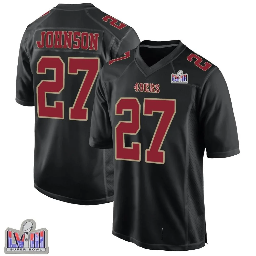 Youth San Francisco 49ers Dontae Johnson Nike Fashion Super Bowl LVIII Patch Game Black Jersey Youth San Francisco 49ers Dontae Johnson Nike Fashion Super Bowl LVIII Patch Game Black Jersey