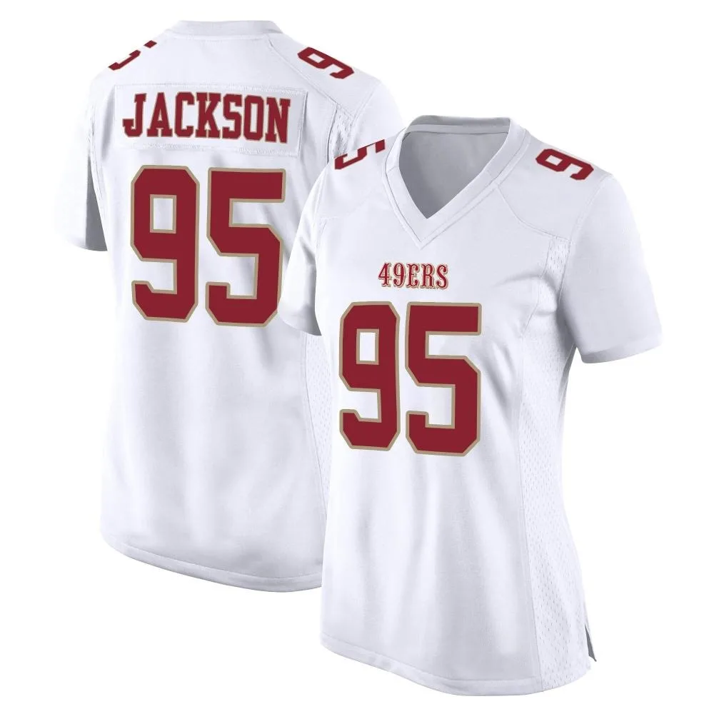 Women's San Francisco 49ers Drake Jackson Nike Fashion Game White Jersey Women's San Francisco 49ers Drake Jackson Nike Fashion Game White Jersey
