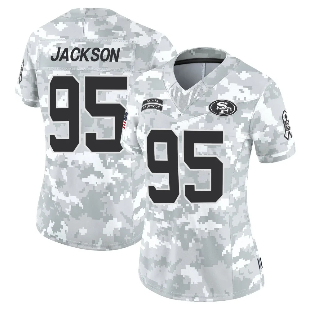 Women's San Francisco 49ers Drake Jackson Nike Francisco 2024 Salute To Service Limited Arctic Camo Jersey Women's San Francisco 49ers Drake Jackson Nike Francisco 2024 Salute To Service Limited Arctic Camo Jersey