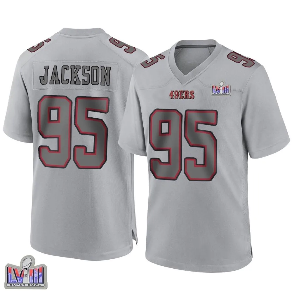 Youth San Francisco 49ers Drake Jackson Nike Atmosphere Fashion Super Bowl LVIII Patch Game Gray Jersey Youth San Francisco 49ers Drake Jackson Nike Atmosphere Fashion Super Bowl LVIII Patch Game Gray Jersey