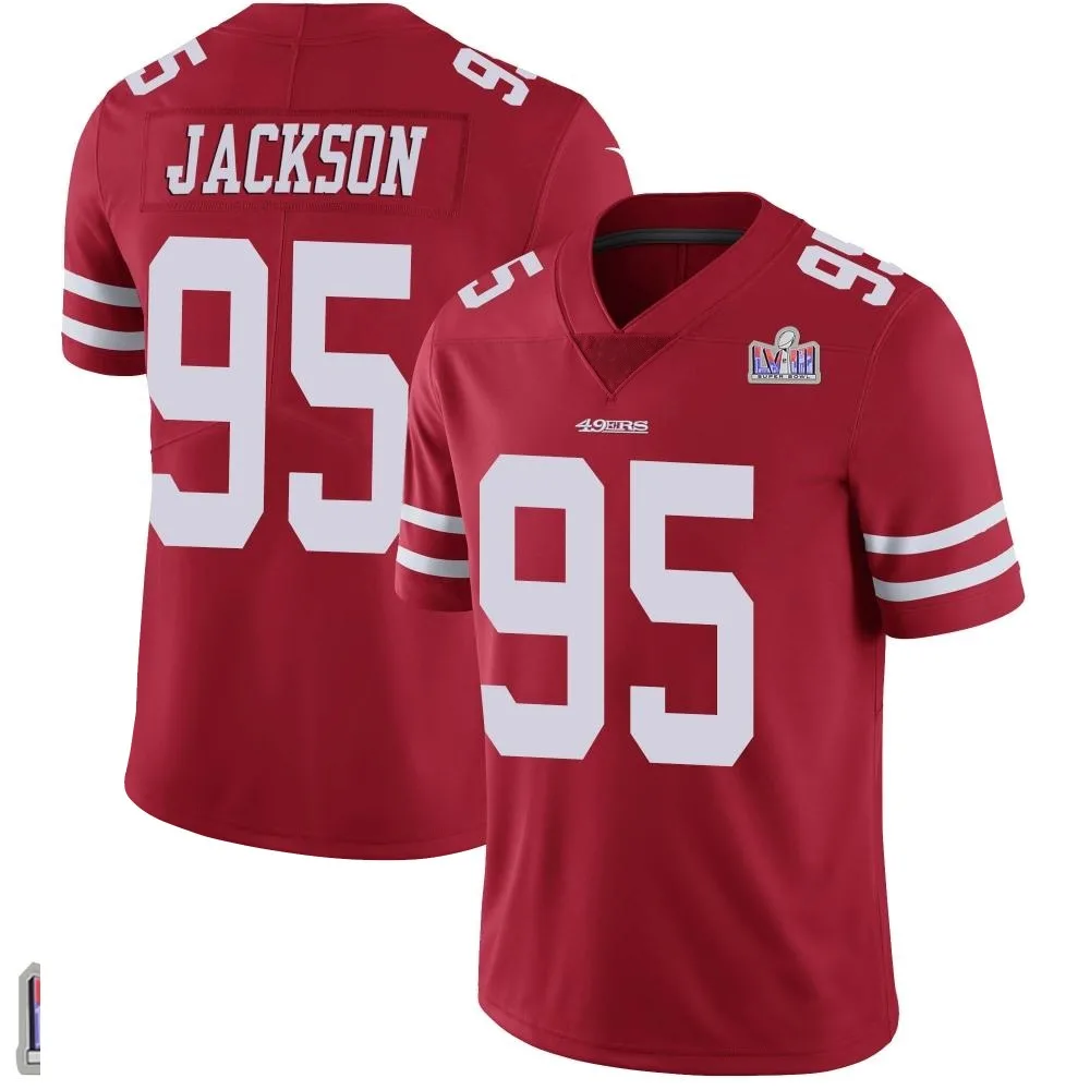 Youth San Francisco 49ers Drake Jackson Nike Team Color Vapor Untouchable Super Bowl LVIII Patch Limited Red Jersey Youth San Francisco 49ers Drake Jackson Nike Team Color Vapor Untouchable Super Bowl LVIII Patch Limited Red Jersey