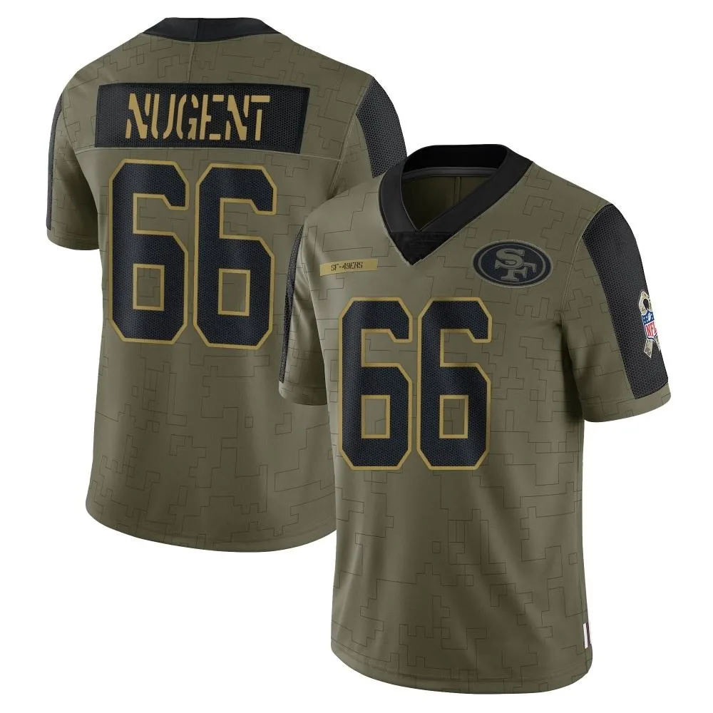 Men's San Francisco 49ers Drake Nugent Nike 2021 Salute To Service Limited Olive Jersey Men's San Francisco 49ers Drake Nugent Nike 2021 Salute To Service Limited Olive Jersey