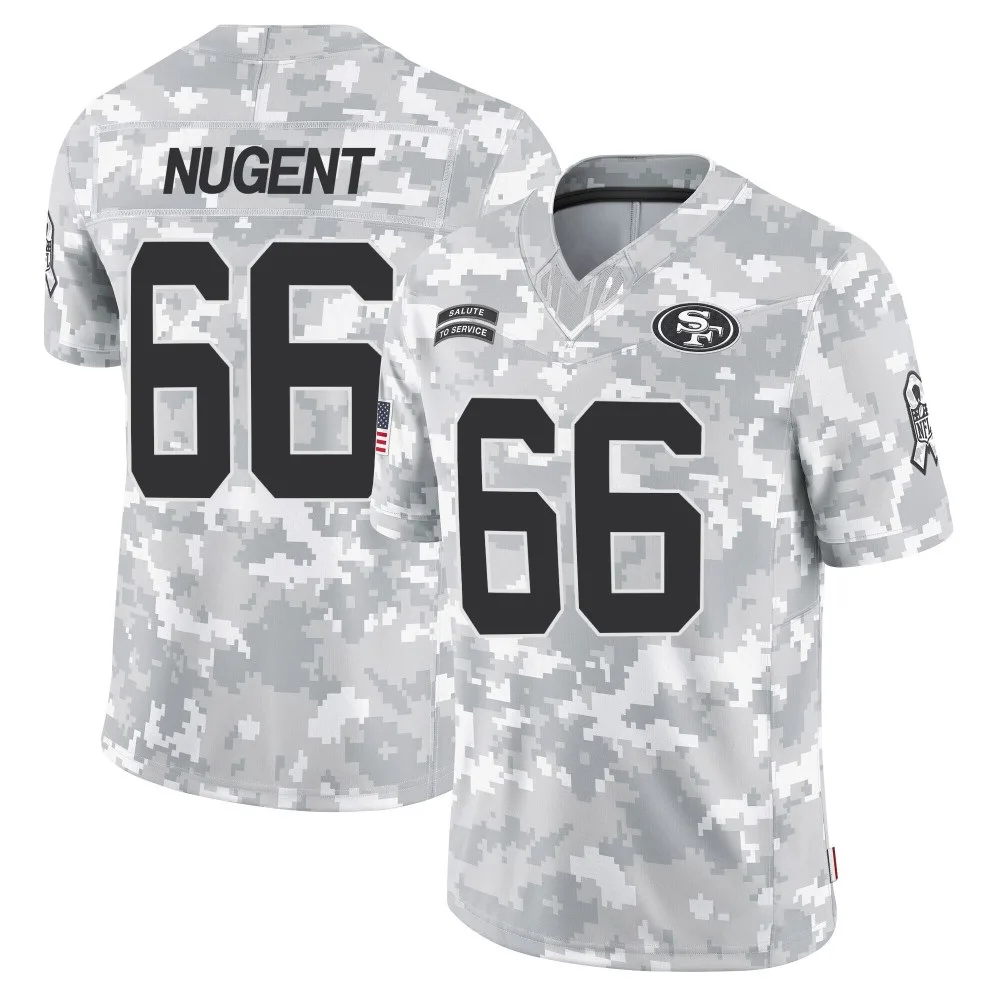 Youth San Francisco 49ers Drake Nugent Nike 2024 Salute To Service Limited Arctic Camo Jersey Youth San Francisco 49ers Drake Nugent Nike 2024 Salute To Service Limited Arctic Camo Jersey