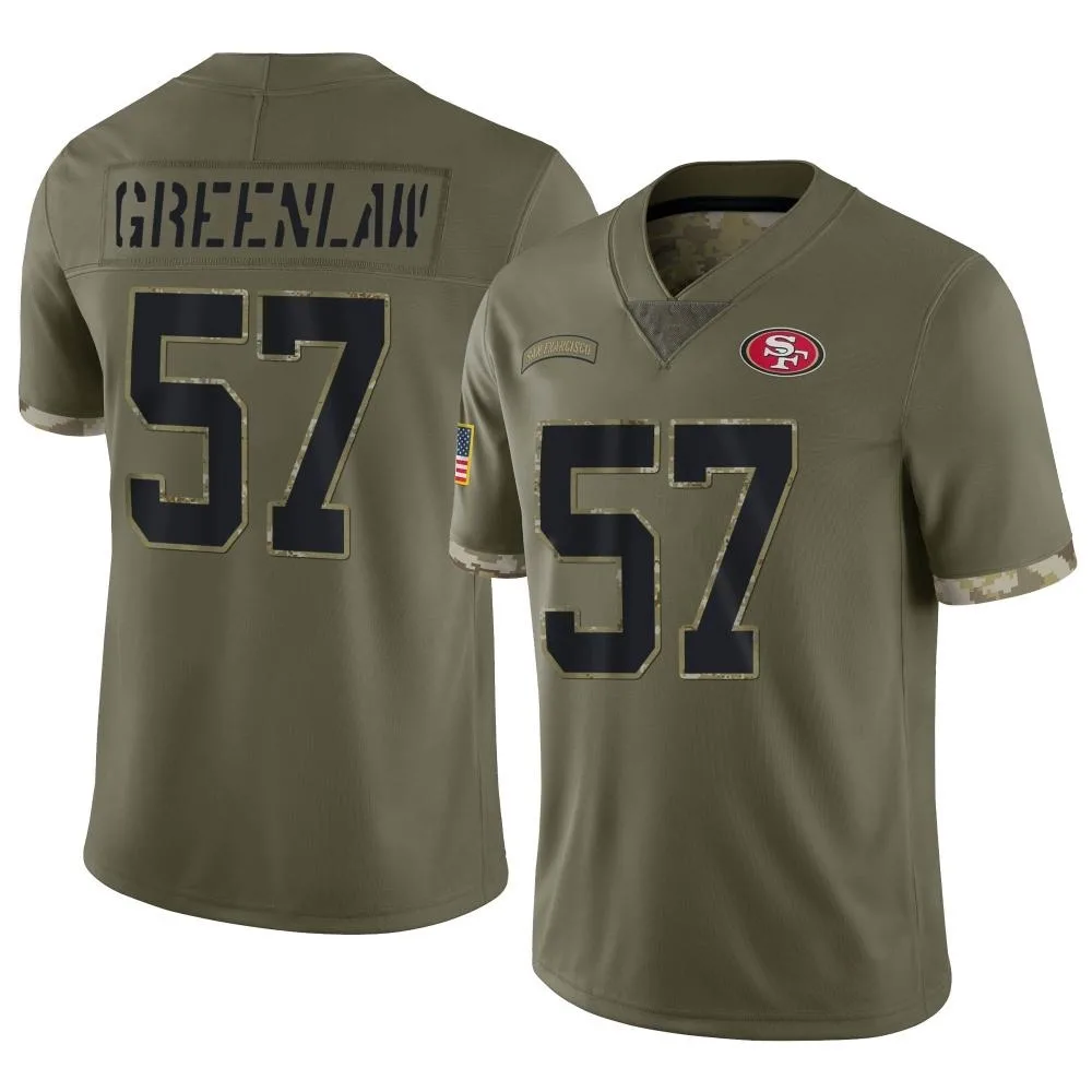 Men's San Francisco 49ers Dre Greenlaw Nike 2022 Salute To Service Limited Olive Jersey Men's San Francisco 49ers Dre Greenlaw Nike 2022 Salute To Service Limited Olive Jersey