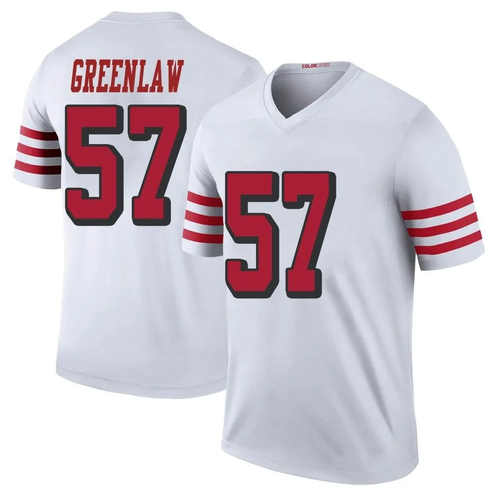 Men's San Francisco 49ers Dre Greenlaw Nike Color Rush Legend White Jersey Men's San Francisco 49ers Dre Greenlaw Nike Color Rush Legend White Jersey