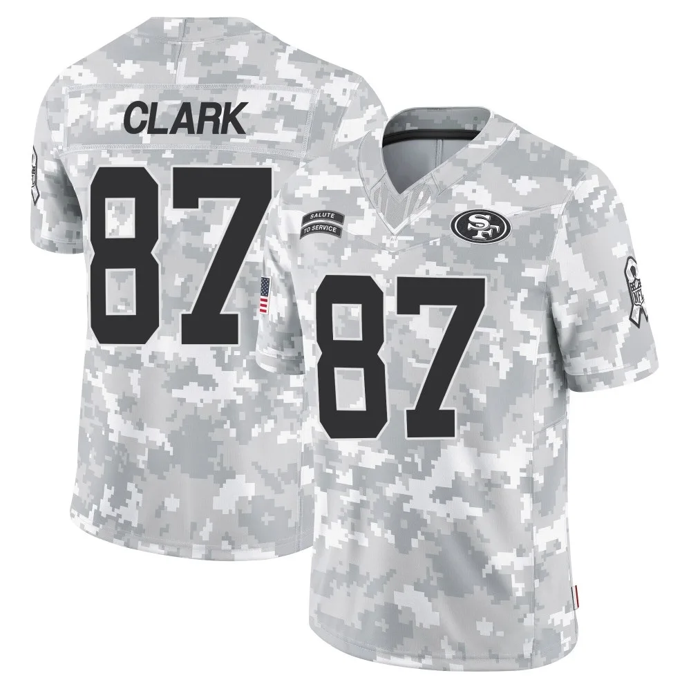 Men's San Francisco 49ers Dwight Clark Nike 2024 Salute To Service Limited Arctic Camo Jersey Men's San Francisco 49ers Dwight Clark Nike 2024 Salute To Service Limited Arctic Camo Jersey