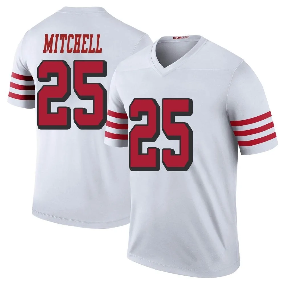 Men's San Francisco 49ers Elijah Mitchell Nike Color Rush Legend White Jersey Men's San Francisco 49ers Elijah Mitchell Nike Color Rush Legend White Jersey