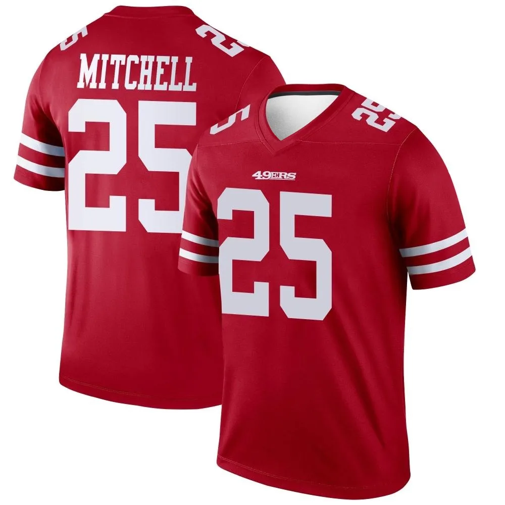 Men's San Francisco 49ers Elijah Mitchell Nike Legend Scarlet Jersey Men's San Francisco 49ers Elijah Mitchell Nike Legend Scarlet Jersey