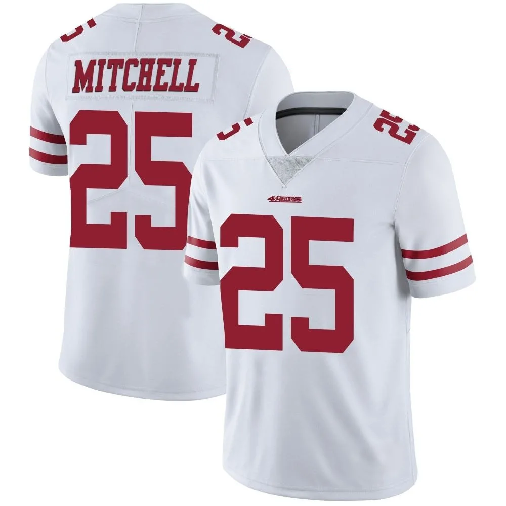 Men's San Francisco 49ers Elijah Mitchell Nike Vapor Untouchable Limited White Jersey Men's San Francisco 49ers Elijah Mitchell Nike Vapor Untouchable Limited White Jersey