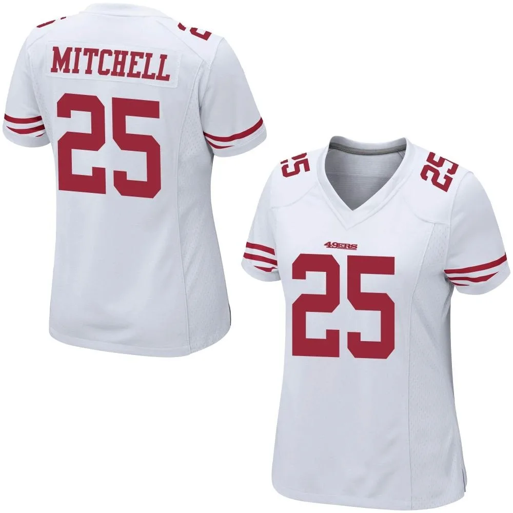 Women's San Francisco 49ers Elijah Mitchell Nike Game White Jersey Women's San Francisco 49ers Elijah Mitchell Nike Game White Jersey