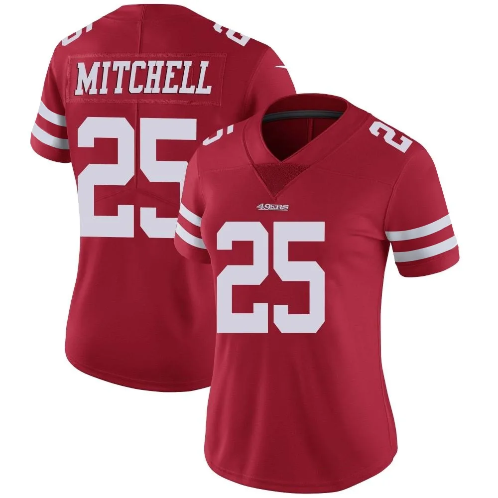 Women's San Francisco 49ers Elijah Mitchell Nike Team Color Vapor Untouchable Limited Red Jersey Women's San Francisco 49ers Elijah Mitchell Nike Team Color Vapor Untouchable Limited Red Jersey