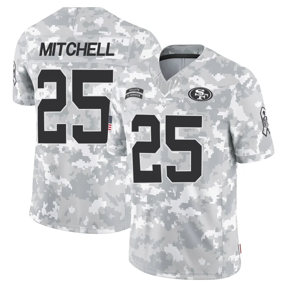 Youth San Francisco 49ers Elijah Mitchell Nike 2024 Salute To Service Limited Arctic Camo Jersey Youth San Francisco 49ers Elijah Mitchell Nike 2024 Salute To Service Limited Arctic Camo Jersey