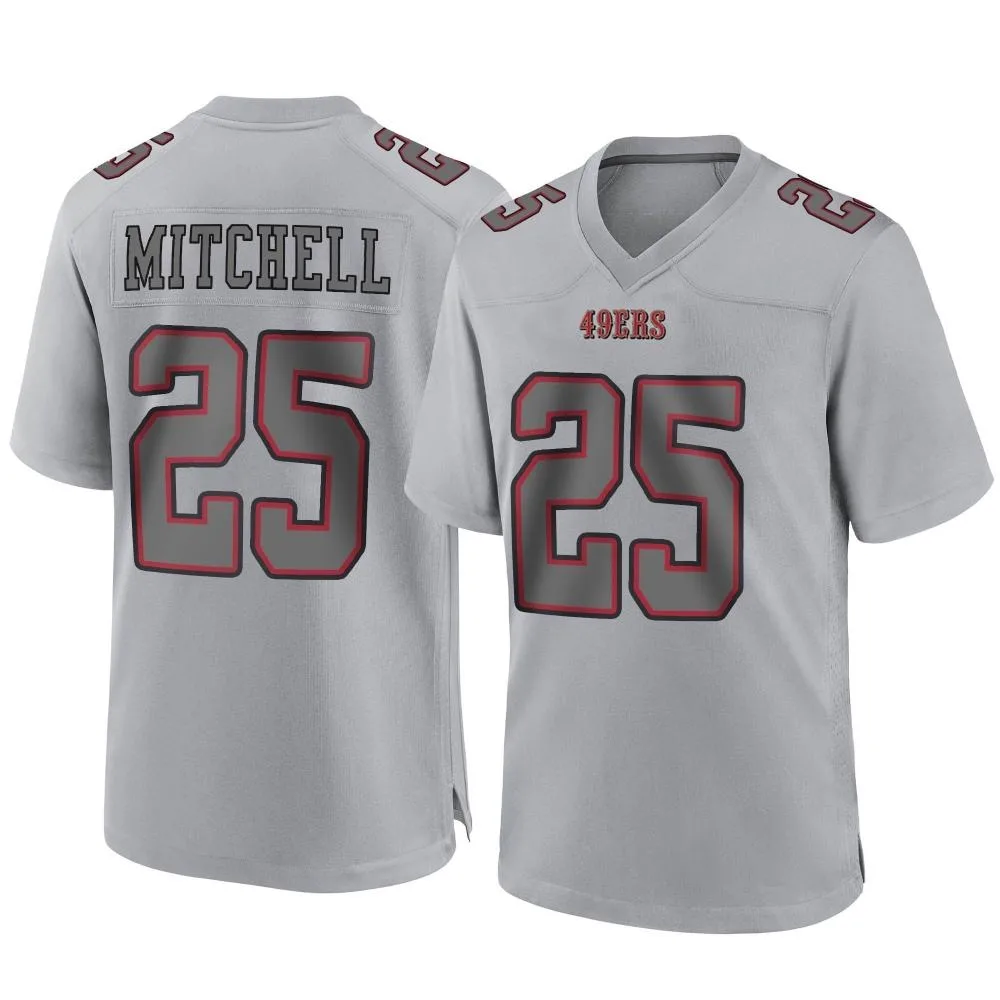 Youth San Francisco 49ers Elijah Mitchell Nike Atmosphere Fashion Game Gray Jersey Youth San Francisco 49ers Elijah Mitchell Nike Atmosphere Fashion Game Gray Jersey