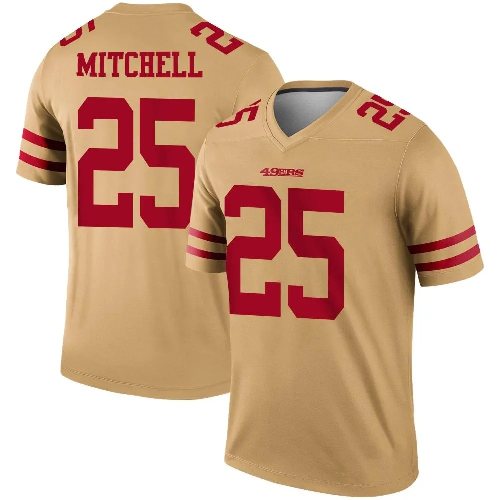 Youth San Francisco 49ers Elijah Mitchell Nike Inverted Legend Gold Jersey Youth San Francisco 49ers Elijah Mitchell Nike Inverted Legend Gold Jersey