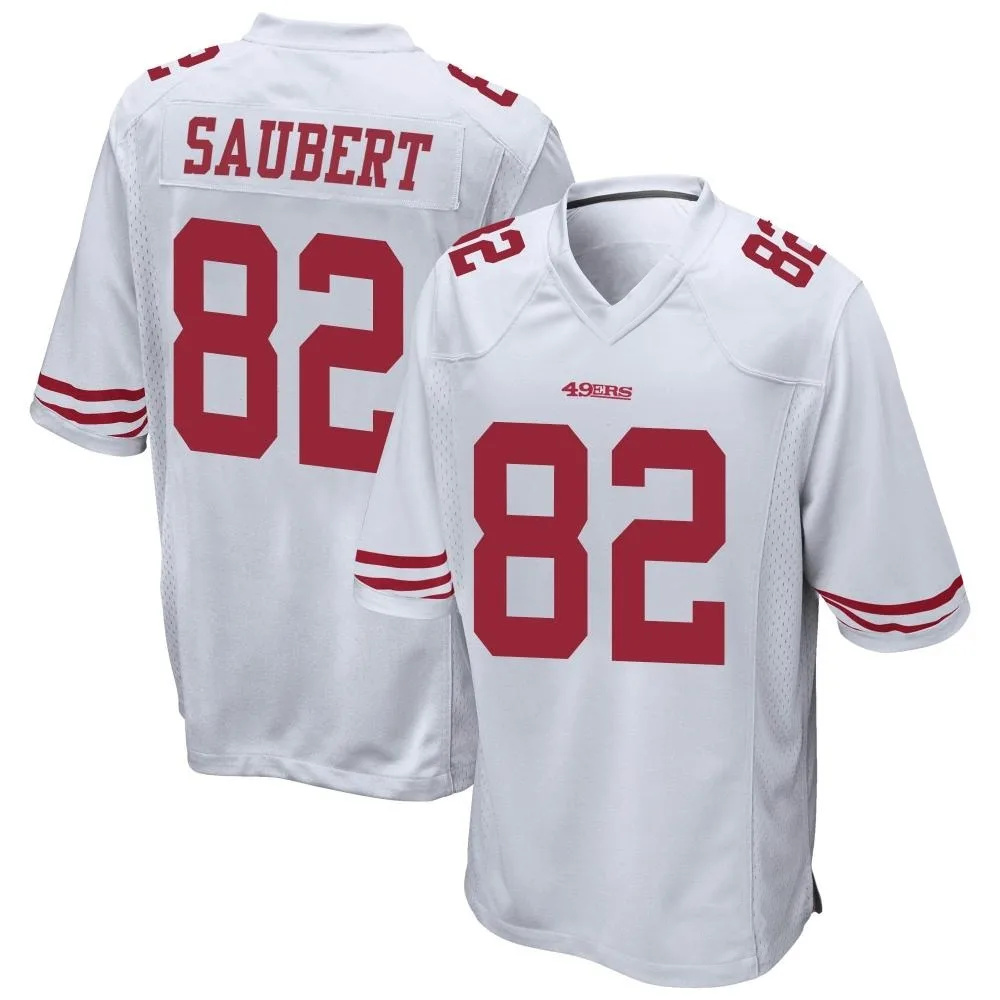 Men's San Francisco 49ers Eric Saubert Nike Game White Jersey Men's San Francisco 49ers Eric Saubert Nike Game White Jersey