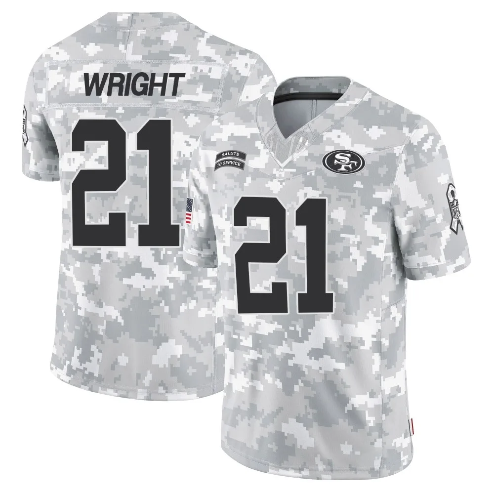 Men's San Francisco 49ers Eric Wright Nike 2024 Salute To Service Limited Arctic Camo Jersey Men's San Francisco 49ers Eric Wright Nike 2024 Salute To Service Limited Arctic Camo Jersey