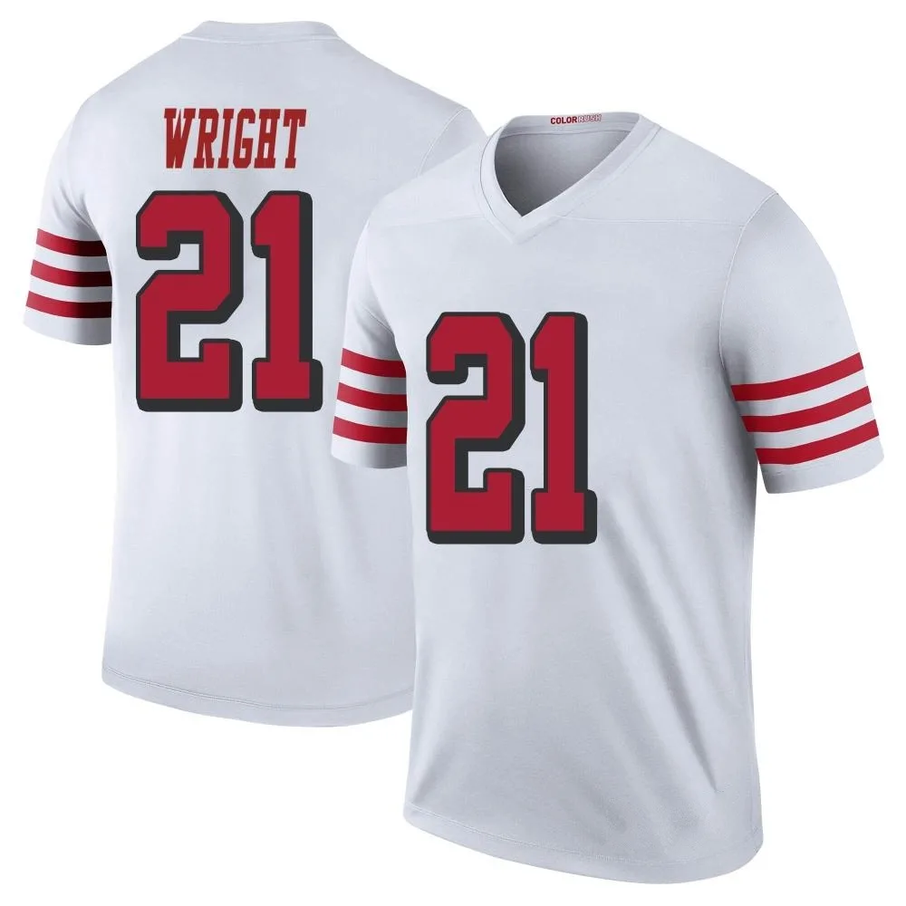 Men's San Francisco 49ers Eric Wright Nike Color Rush Legend White Jersey Men's San Francisco 49ers Eric Wright Nike Color Rush Legend White Jersey
