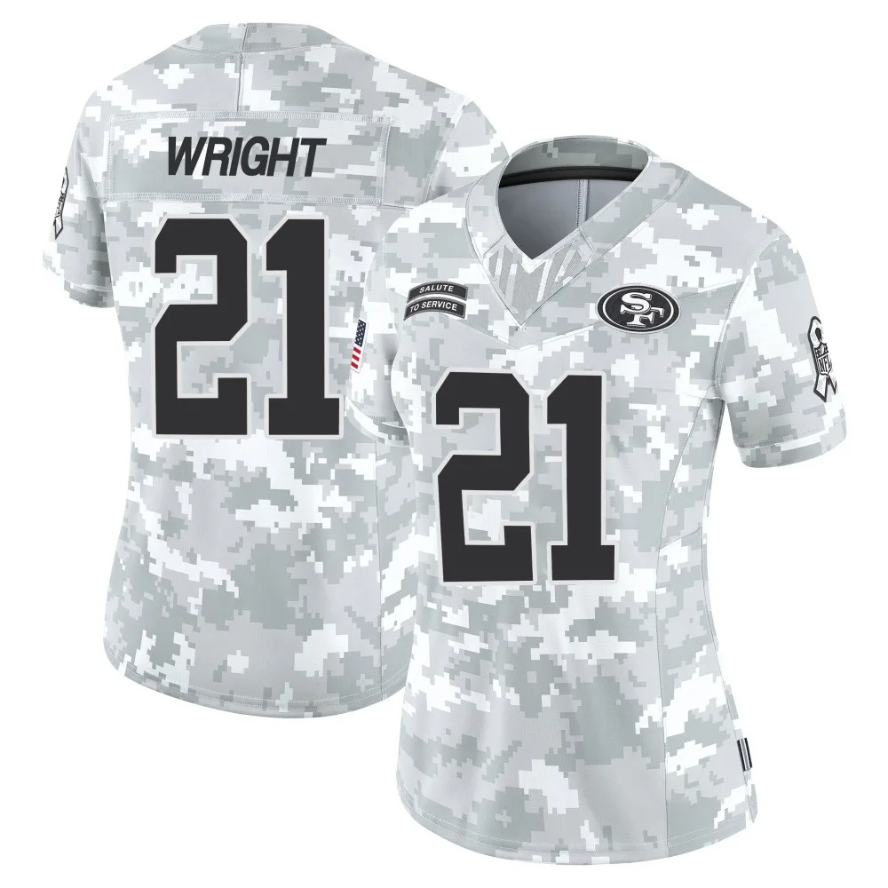 Women's San Francisco 49ers Eric Wright Nike Francisco 2024 Salute To Service Limited Arctic Camo Jersey Women's San Francisco 49ers Eric Wright Nike Francisco 2024 Salute To Service Limited Arctic Camo Jersey