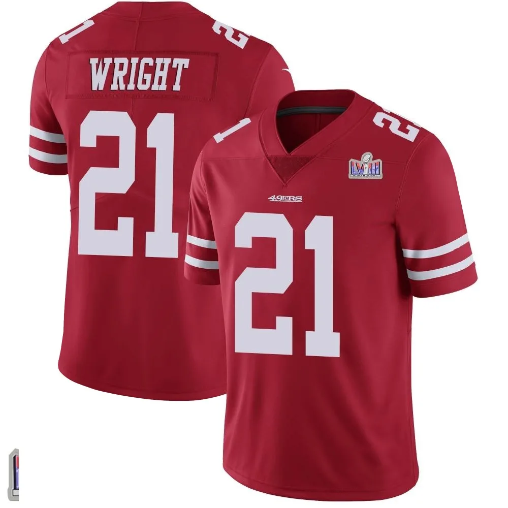 Youth San Francisco 49ers Eric Wright Nike Team Color Vapor Untouchable Super Bowl LVIII Patch Limited Red Jersey Youth San Francisco 49ers Eric Wright Nike Team Color Vapor Untouchable Super Bowl LVIII Patch Limited Red Jersey
