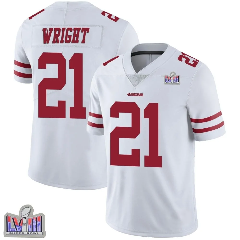 Youth San Francisco 49ers Eric Wright Nike Vapor Untouchable Super Bowl LVIII Patch Limited White Jersey Youth San Francisco 49ers Eric Wright Nike Vapor Untouchable Super Bowl LVIII Patch Limited White Jersey