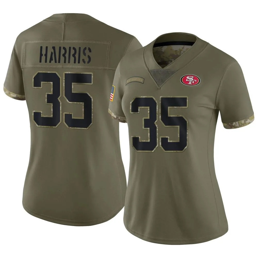 Women's San Francisco 49ers Erik Harris Nike 2022 Salute To Service Limited Olive Jersey Women's San Francisco 49ers Erik Harris Nike 2022 Salute To Service Limited Olive Jersey