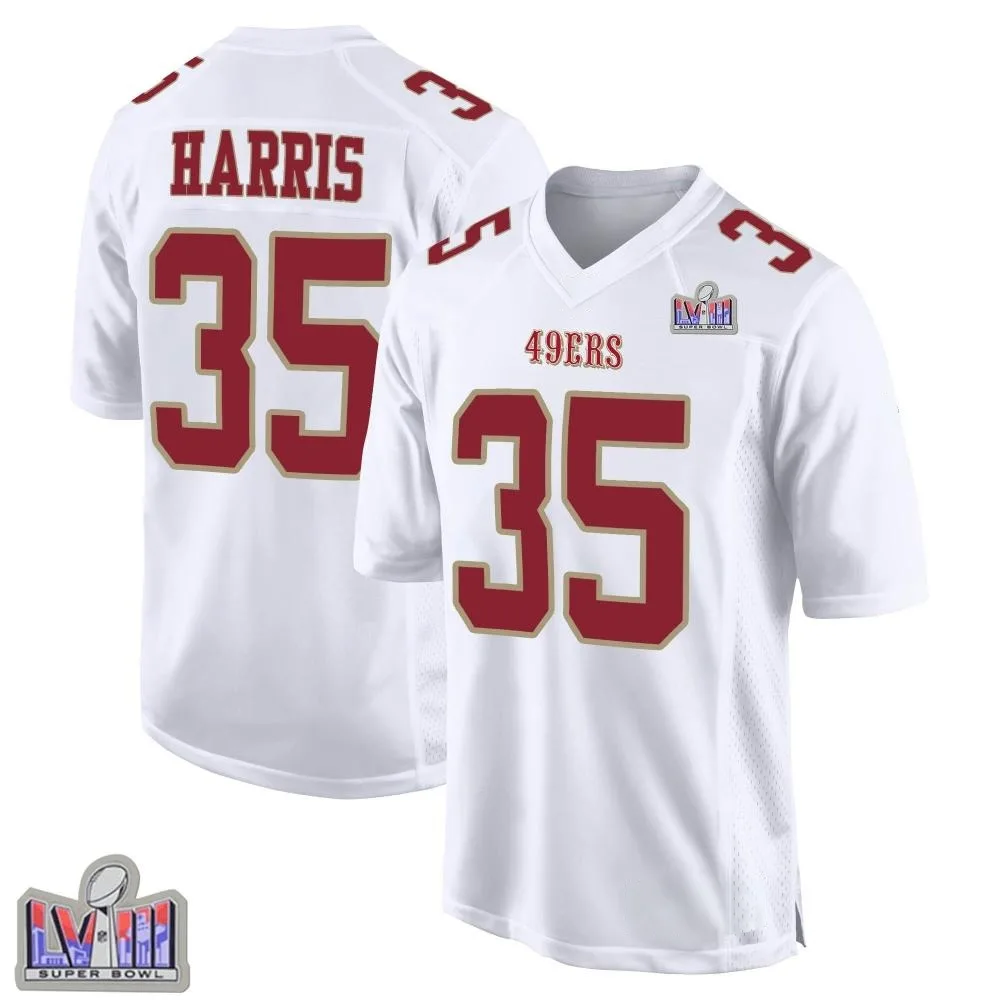 Youth San Francisco 49ers Erik Harris Nike Fashion Super Bowl LVIII Patch Game White Jersey Youth San Francisco 49ers Erik Harris Nike Fashion Super Bowl LVIII Patch Game White Jersey
