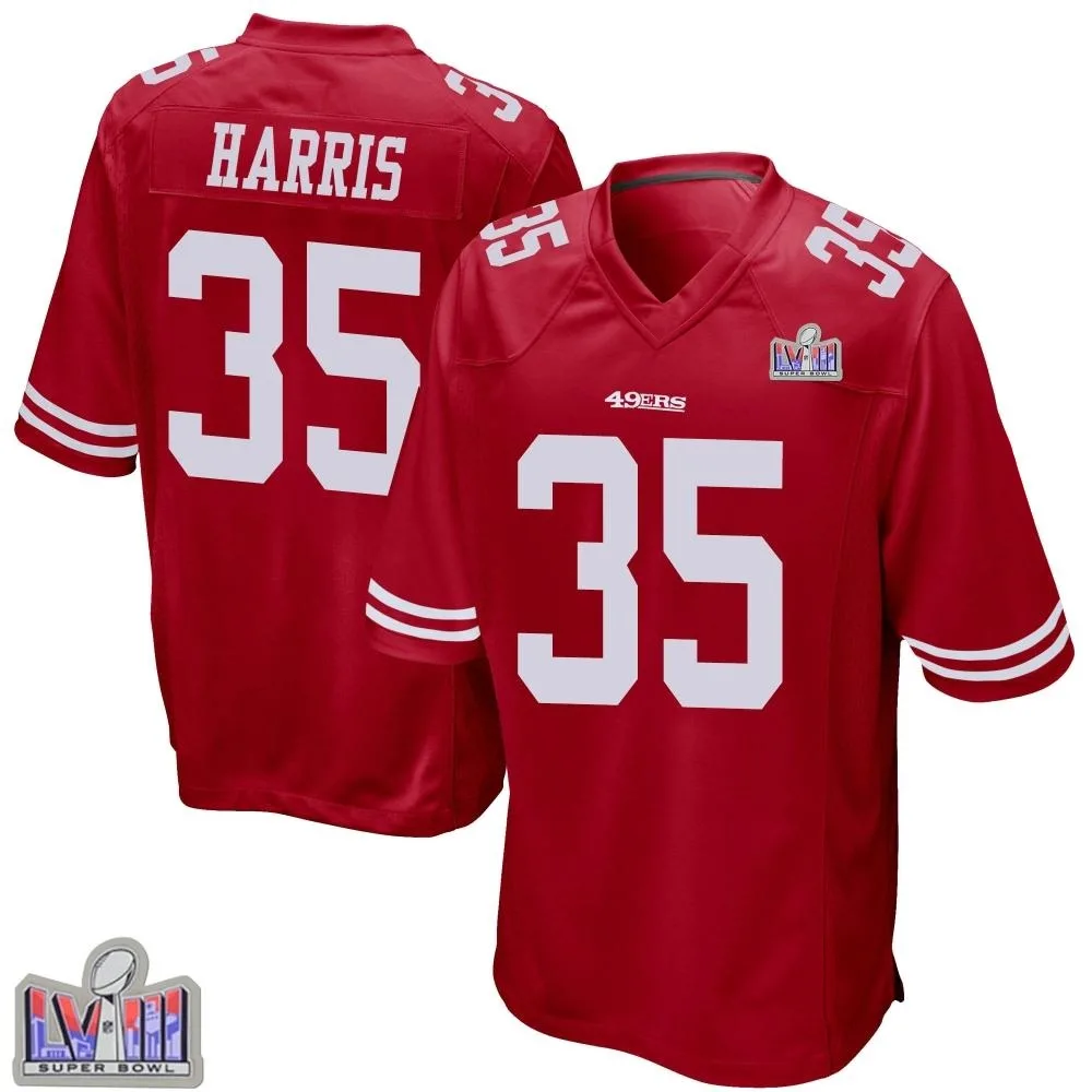 Youth San Francisco 49ers Erik Harris Nike Team Color Super Bowl LVIII Patch Game Red Jersey Youth San Francisco 49ers Erik Harris Nike Team Color Super Bowl LVIII Patch Game Red Jersey