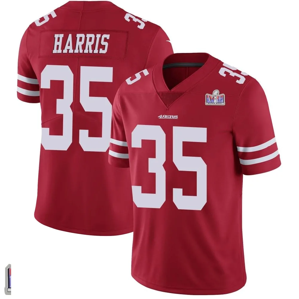 Youth San Francisco 49ers Erik Harris Nike Team Color Vapor Untouchable Super Bowl LVIII Patch Limited Red Jersey Youth San Francisco 49ers Erik Harris Nike Team Color Vapor Untouchable Super Bowl LVIII Patch Limited Red Jersey