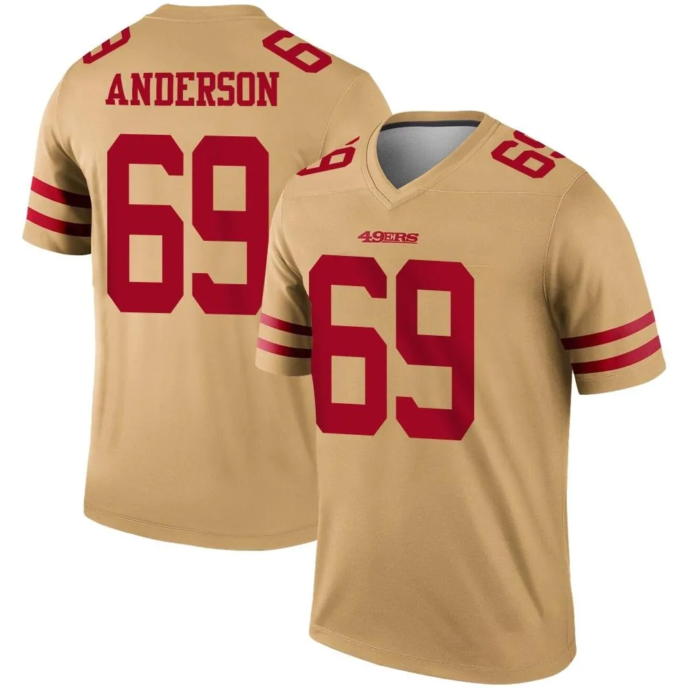 Men's San Francisco 49ers Evan Anderson Nike Inverted Legend Gold Jersey Men's San Francisco 49ers Evan Anderson Nike Inverted Legend Gold Jersey