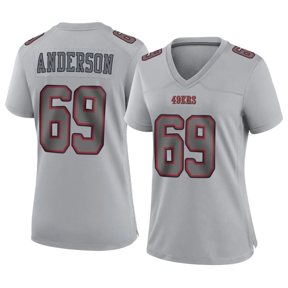 Women's San Francisco 49ers Evan Anderson Nike Atmosphere Fashion Game Gray Jersey Women's San Francisco 49ers Evan Anderson Nike Atmosphere Fashion Game Gray Jersey