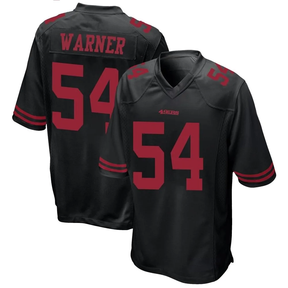 Men's San Francisco 49ers Fred Warner Nike Alternate Game Black Jersey Men's San Francisco 49ers Fred Warner Nike Alternate Game Black Jersey