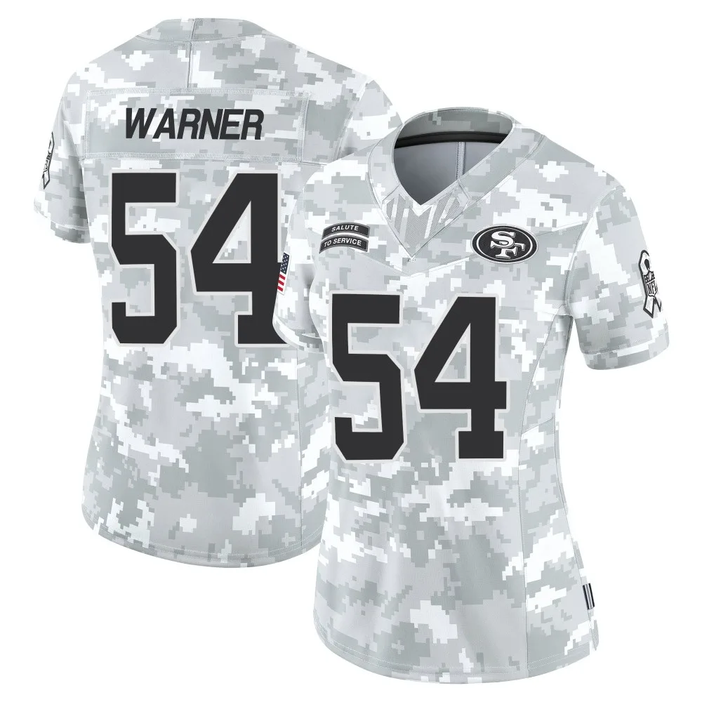 Women's San Francisco 49ers Fred Warner Nike Francisco 2024 Salute To Service Limited Arctic Camo Jersey Women's San Francisco 49ers Fred Warner Nike Francisco 2024 Salute To Service Limited Arctic Camo Jersey