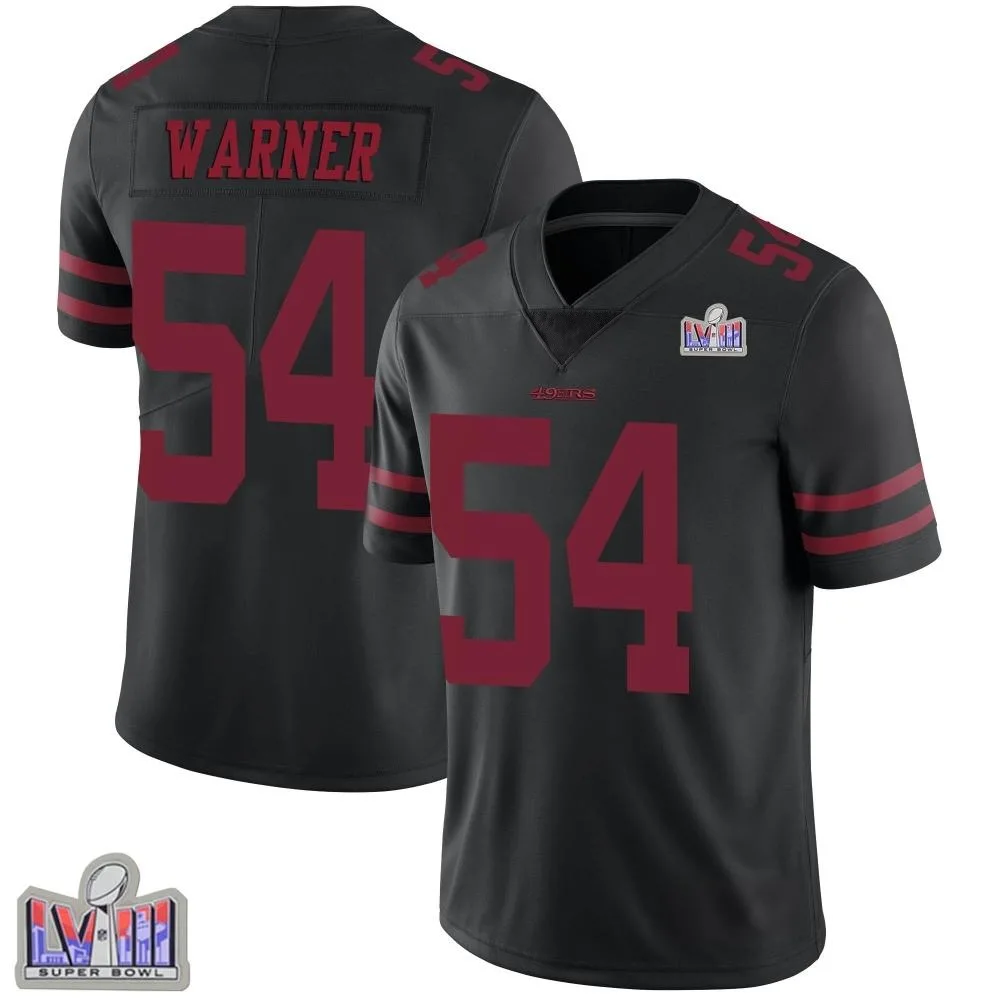 Youth San Francisco 49ers Fred Warner Nike Alternate Vapor Untouchable Super Bowl LVIII Patch Limited Black Jersey Youth San Francisco 49ers Fred Warner Nike Alternate Vapor Untouchable Super Bowl LVIII Patch Limited Black Jersey