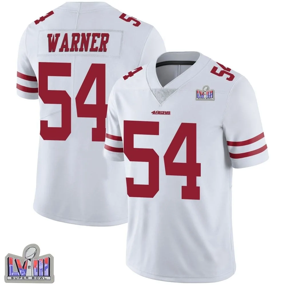 Youth San Francisco 49ers Fred Warner Nike Vapor Untouchable Super Bowl LVIII Patch Limited White Jersey Youth San Francisco 49ers Fred Warner Nike Vapor Untouchable Super Bowl LVIII Patch Limited White Jersey