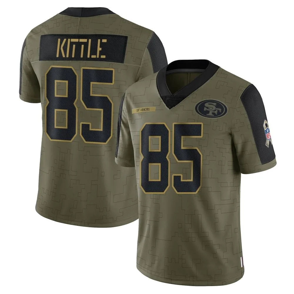 Men's San Francisco 49ers George Kittle Nike 2021 Salute To Service Limited Olive Jersey Men's San Francisco 49ers George Kittle Nike 2021 Salute To Service Limited Olive Jersey