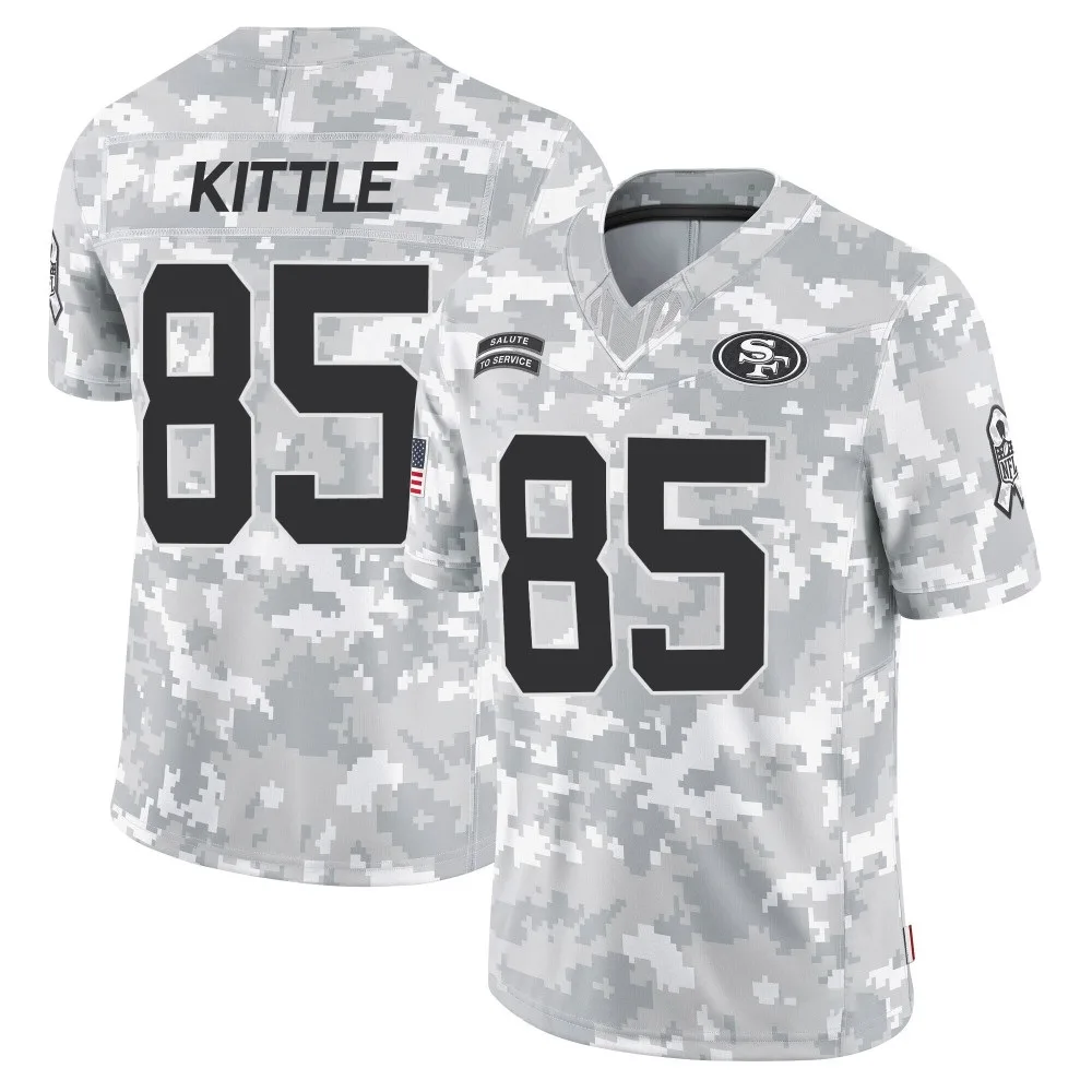 Men's San Francisco 49ers George Kittle Nike 2024 Salute To Service Limited Arctic Camo Jersey Men's San Francisco 49ers George Kittle Nike 2024 Salute To Service Limited Arctic Camo Jersey