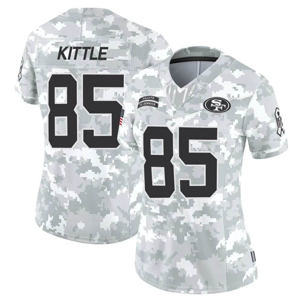 Women's San Francisco 49ers George Kittle Nike Francisco 2024 Salute To Service Limited Arctic Camo Jersey Women's San Francisco 49ers George Kittle Nike Francisco 2024 Salute To Service Limited Arctic Camo Jersey
