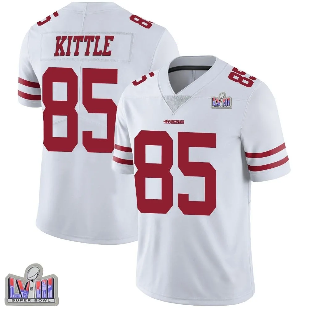 Youth San Francisco 49ers George Kittle Nike Vapor Untouchable Super Bowl LVIII Patch Limited White Jersey Youth San Francisco 49ers George Kittle Nike Vapor Untouchable Super Bowl LVIII Patch Limited White Jersey