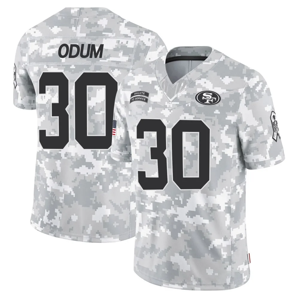 Men's San Francisco 49ers George Odum Nike 2024 Salute To Service Limited Arctic Camo Jersey Men's San Francisco 49ers George Odum Nike 2024 Salute To Service Limited Arctic Camo Jersey