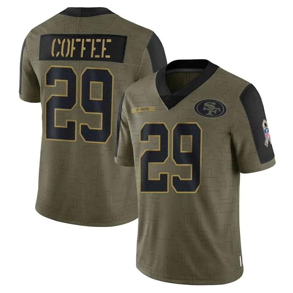 Youth San Francisco 49ers Glen Coffee Nike 2021 Salute To Service Limited Olive Jersey Youth San Francisco 49ers Glen Coffee Nike 2021 Salute To Service Limited Olive Jersey
