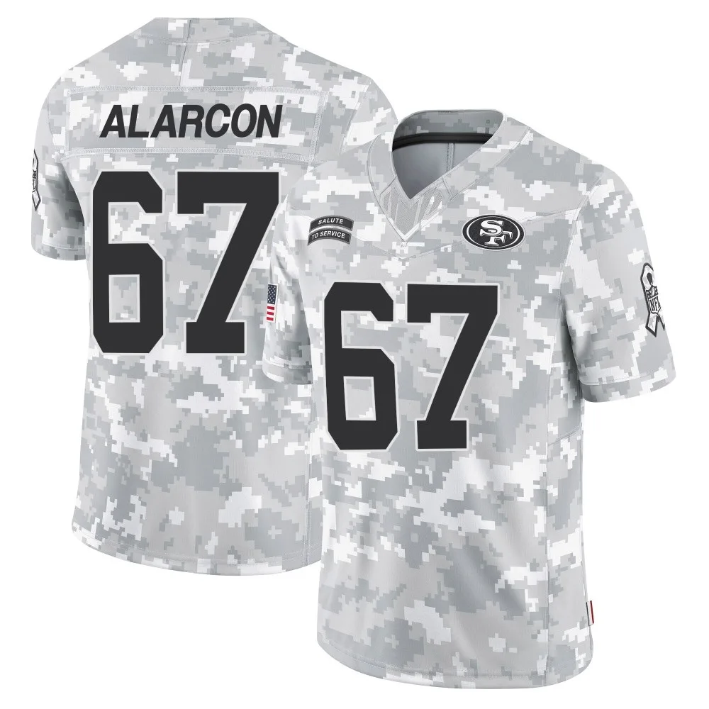Men's San Francisco 49ers Isaac Alarcon Nike 2024 Salute To Service Limited Arctic Camo Jersey Men's San Francisco 49ers Isaac Alarcon Nike 2024 Salute To Service Limited Arctic Camo Jersey