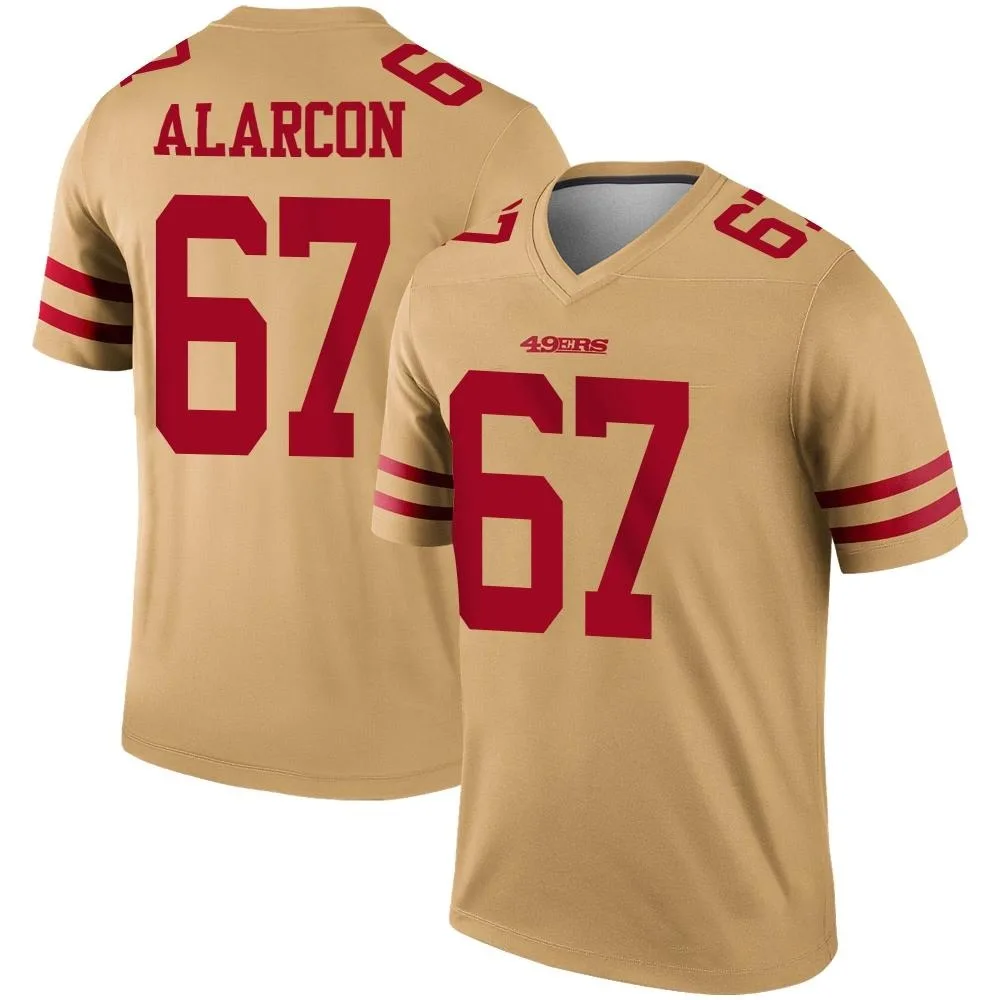 Men's San Francisco 49ers Isaac Alarcon Nike Inverted Legend Gold Jersey Men's San Francisco 49ers Isaac Alarcon Nike Inverted Legend Gold Jersey