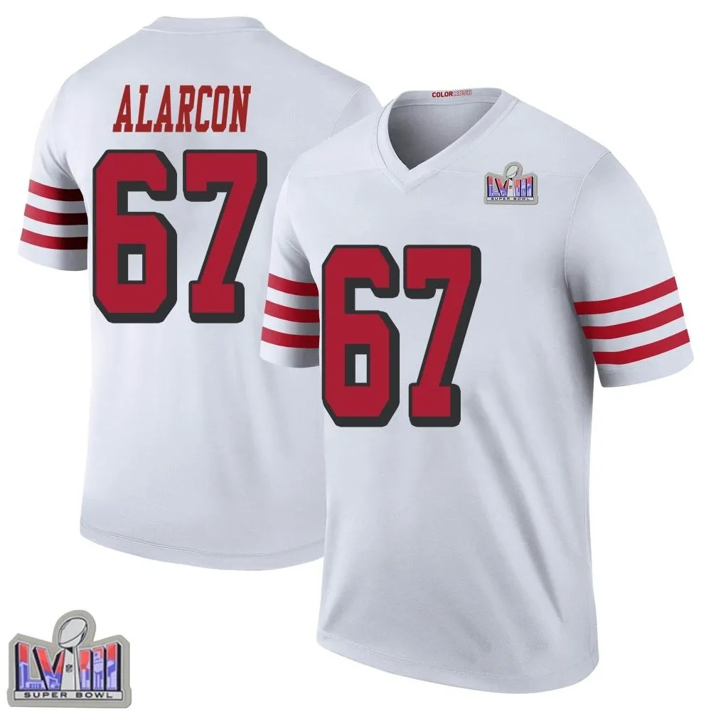 Youth San Francisco 49ers Isaac Alarcon Nike Color Rush Super Bowl LVIII Patch Legend White Jersey Youth San Francisco 49ers Isaac Alarcon Nike Color Rush Super Bowl LVIII Patch Legend White Jersey