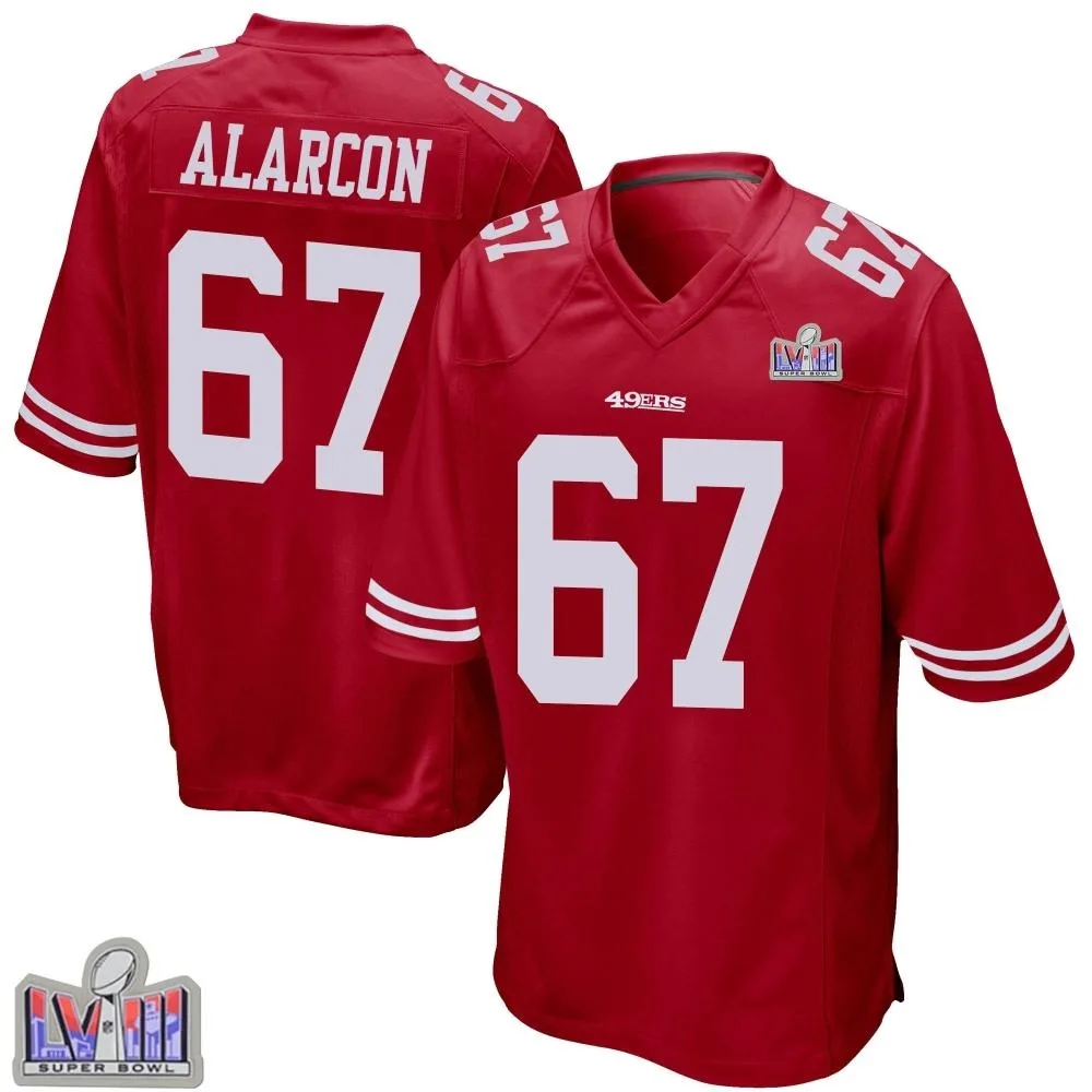 Youth San Francisco 49ers Isaac Alarcon Nike Team Color Super Bowl LVIII Patch Game Red Jersey Youth San Francisco 49ers Isaac Alarcon Nike Team Color Super Bowl LVIII Patch Game Red Jersey